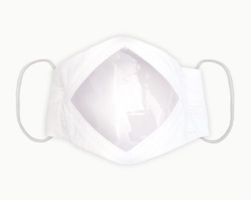Hearing impaired? Visible facial features.