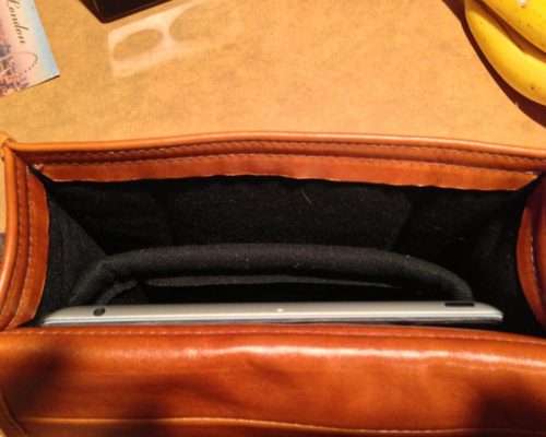 Alternative view of Leather iPad bag with adjustable strap